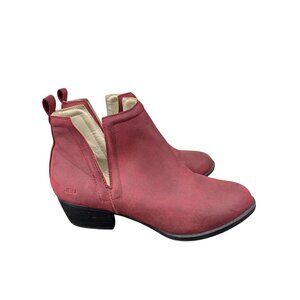 Womans Burgundy Suede Ankle Boots Jbu Comfort Chelsea Style Womens Footwear Slip